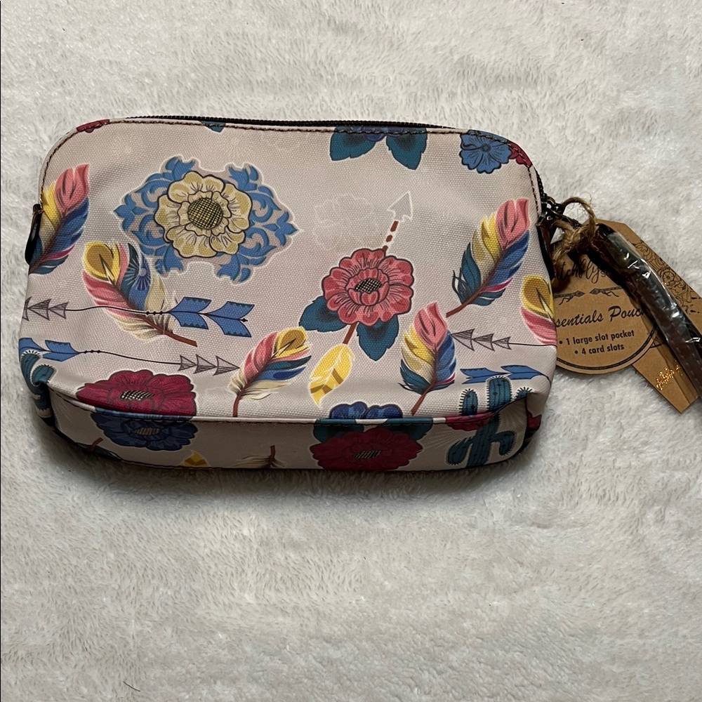 Floral Cosmetic Bag with Multicolor Design
